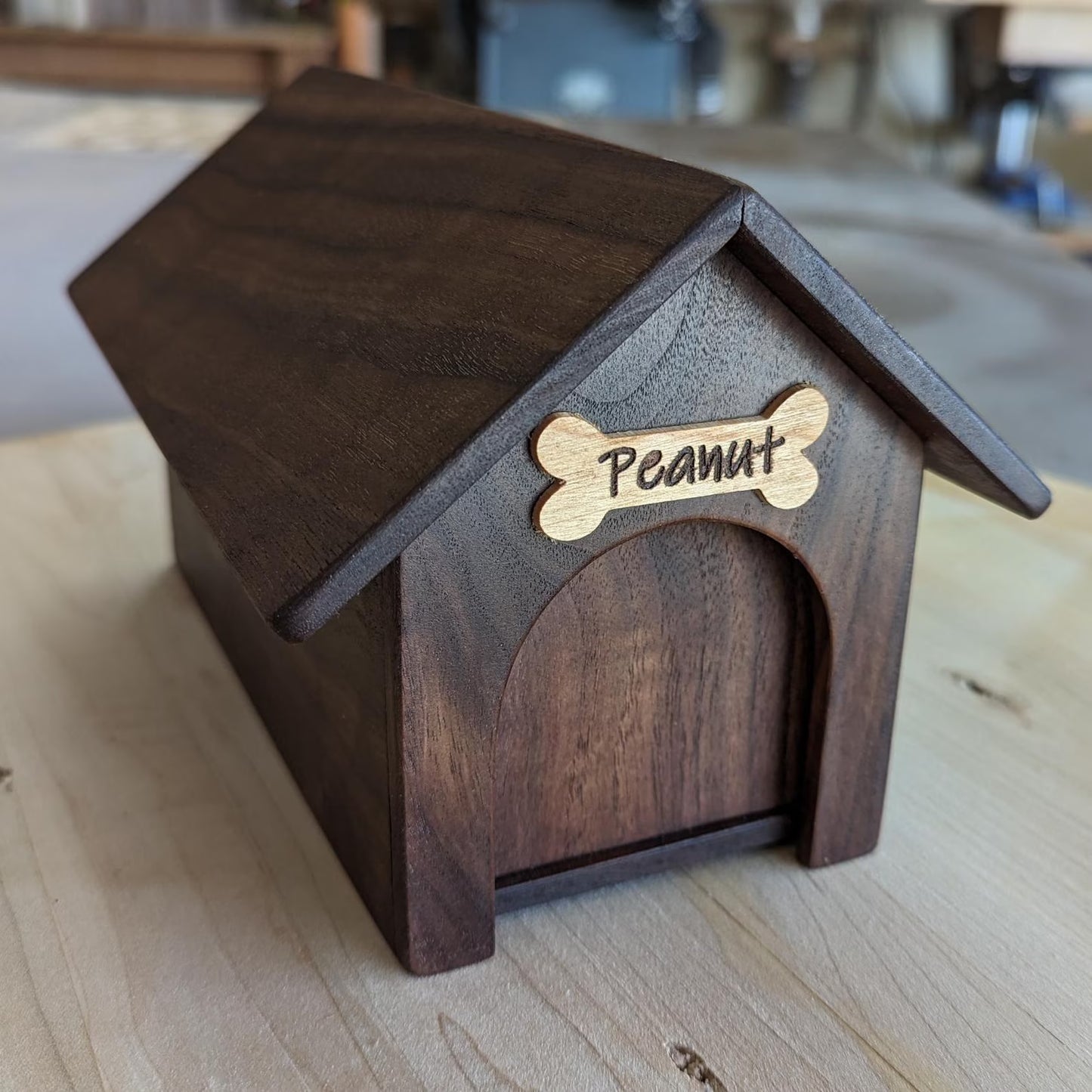 Handcrafted Hardwood Doghouse Memorial