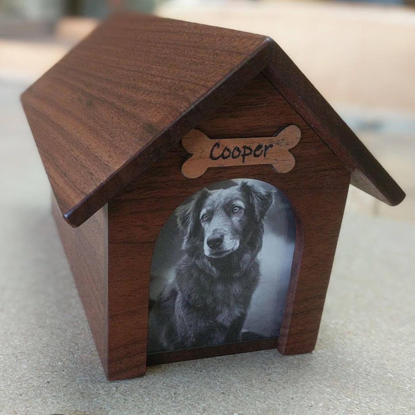 Handcrafted Hardwood Doghouse Memorial