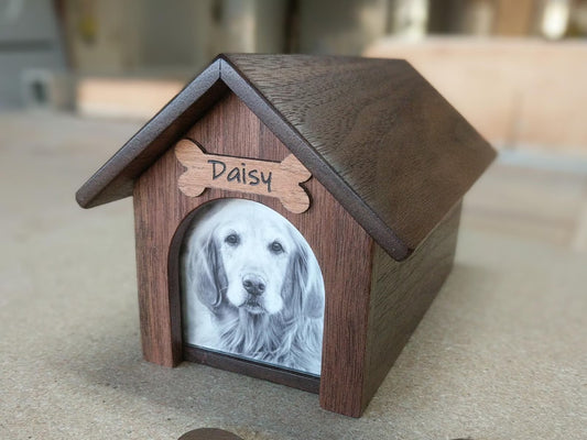 Handcrafted Hardwood Doghouse Memorial