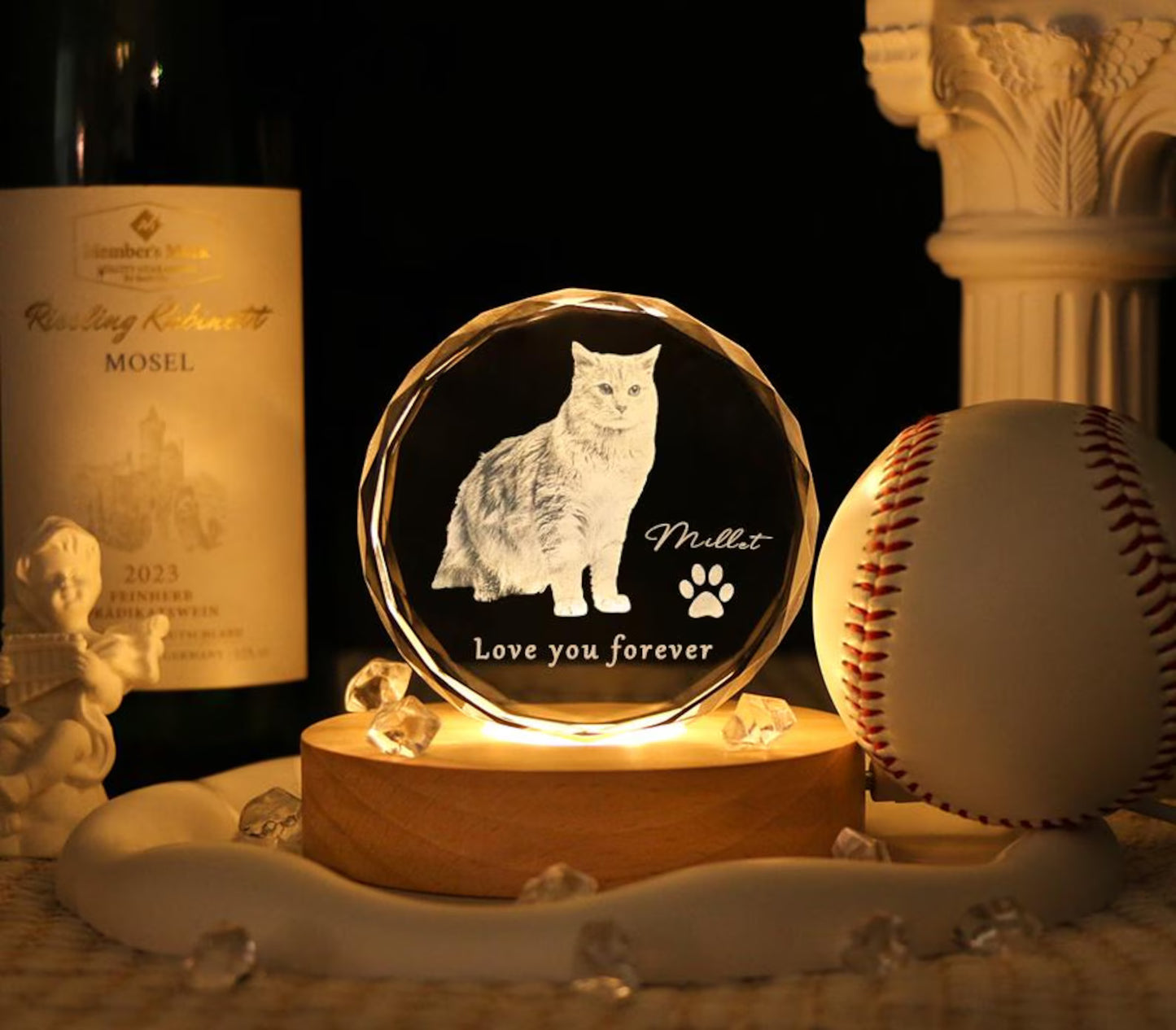 Personalised Crystal LED Pet Portrait